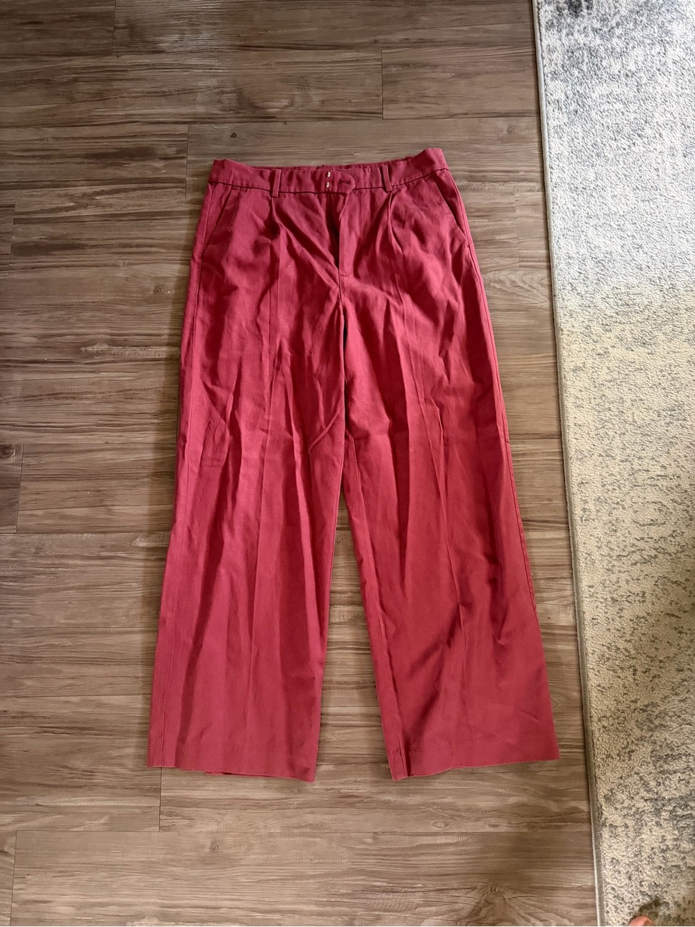 Madewell Red Wide-Leg Trousers
